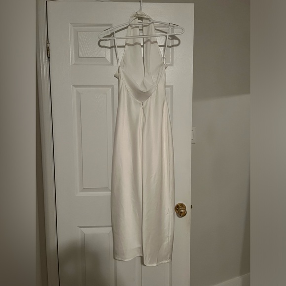 Beyond Classy White Satin Halter Midi Dress Size XS White - Picture 7 of 9